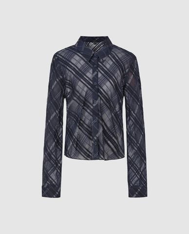  URBAN REVIVO - Áo sơ mi nữ tay dài xuyên thấu 