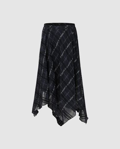  URBAN REVIVO - Chân váy phom suông midi bất đối xứng 