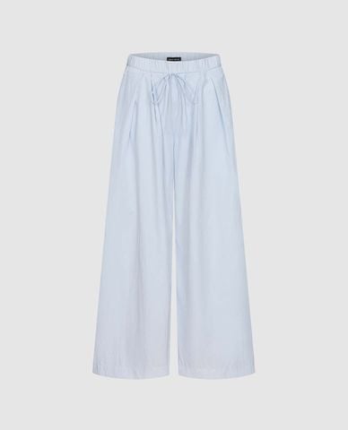  URBAN REVIVO - Quần nữ ống rộng lưng thun phối dây rút 
