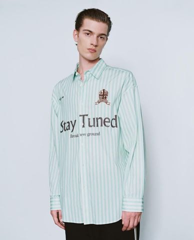  URBAN REVIVO - Áo sơ mi nam tay dài kẻ sọc 