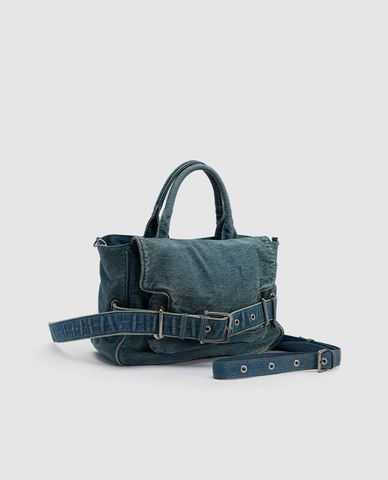  URBAN REVIVO - Túi đeo vai nữ phom chữ nhật Denim 