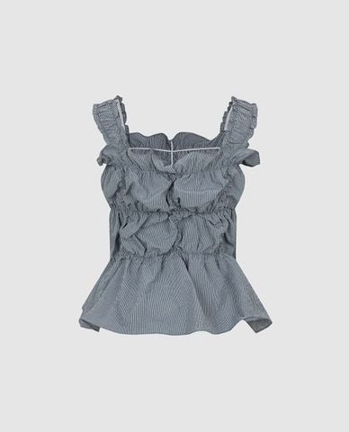  URBAN REVIVO - Áo hai dây nữ nhún bèo xếp tầng 