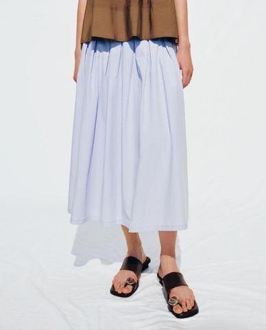  URBAN REVIVO - Chân váy chữ A midi lưng thun dáng xoè 