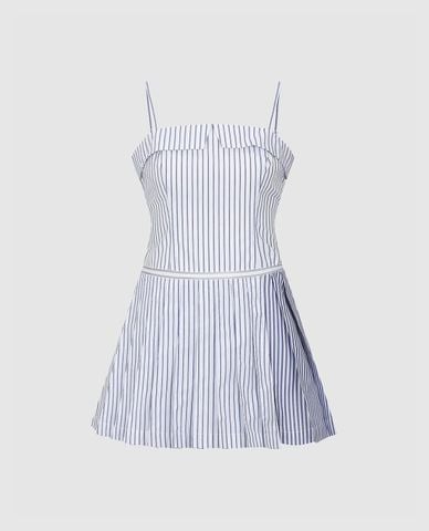  URBAN REVIVO - Đầm hai dây mini kẻ sọc A Line 