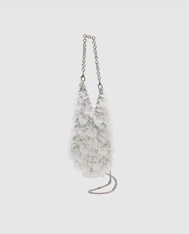  URBAN REVIVO - Túi đeo chéo nữ đính hạt phối dây xích 