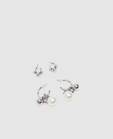  URBAN REVIVO - Set 2 khuyên tai nữ ngọc trai 