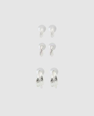  URBAN REVIVO - Set 3 khuyên tai nữ dáng vòng 