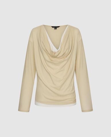  URBAN REVIVO - Áo kiểu nữ cổ đổ phối layer thanh lịch 