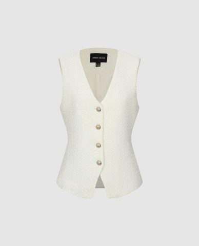  URBAN REVIVO - Áo khoác gilet nữ khuy tròn 