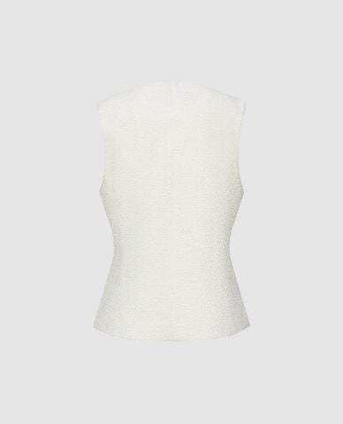  URBAN REVIVO - Áo khoác gilet nữ khuy tròn 
