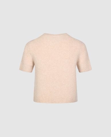  URBAN REVIVO - Áo dệt kim nữ cổ tròn tay ngắn 