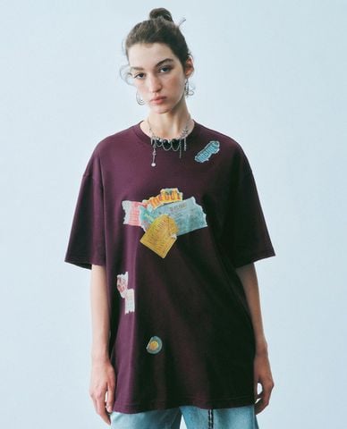  URBAN REVIVO - Áo thun nữ cổ tròn tay ngắn Printed 