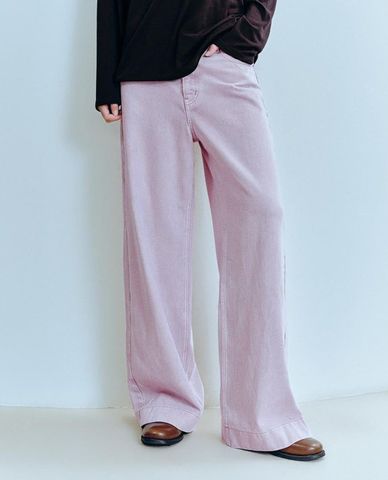  URBAN REVIVO - Quần jeans nữ ống rộng trẻ trung 