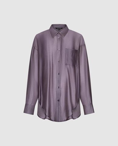  URBAN REVIVO - Áo sơ mi nữ cổ bẻ tay dài phối túi 