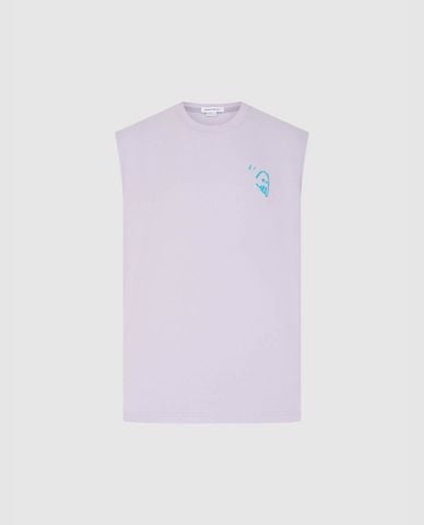 URBAN REVIVO - Áo ba lỗ nam cổ tròn phối hình in 