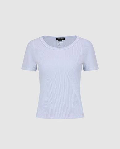  URBAN REVIVO - Áo thun nữ cổ tròn tay ngắn Skinny 