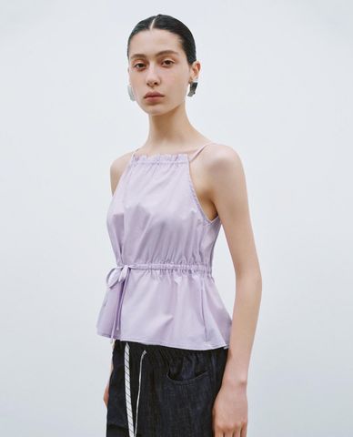  URBAN REVIVO - Áo hai dây nữ bản mảnh chiết eo 