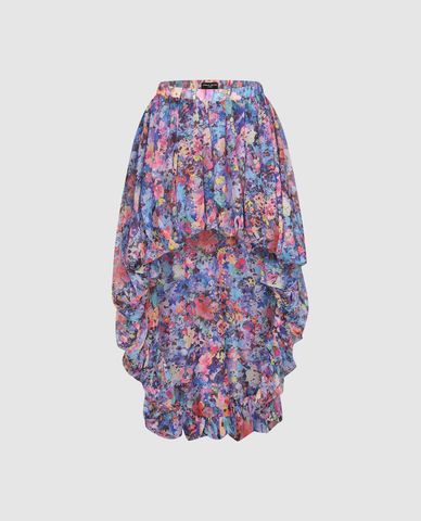  URBAN REVIVO - Chân váy midi phối họa tiết Floral Draped 