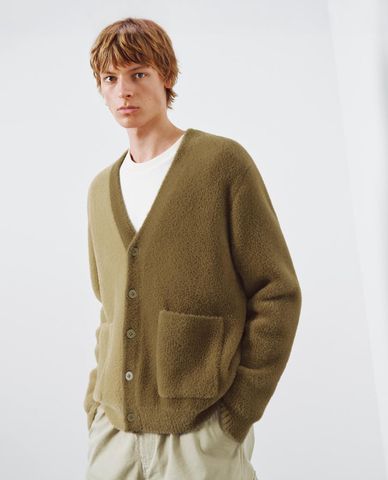  URBAN REVIVO - Áo khoác cardigan nam tay dài phối túi 