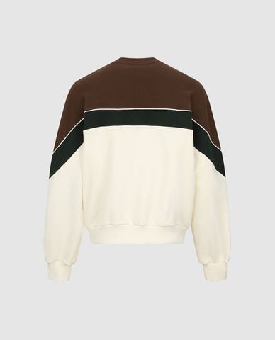 URBAN REVIVO - Áo sweatshirt nam cổ tròn tay dài phối màu 