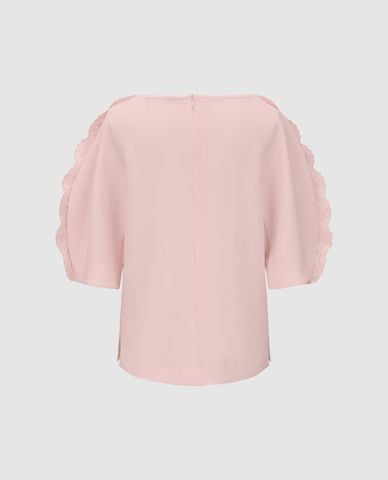  URBAN REVIVO - Áo kiểu nữ cổ tim tay phồng 