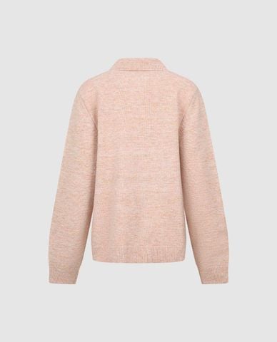  URBAN REVIVO - Áo khoác cardigan nữ cổ bẻ tay dài 