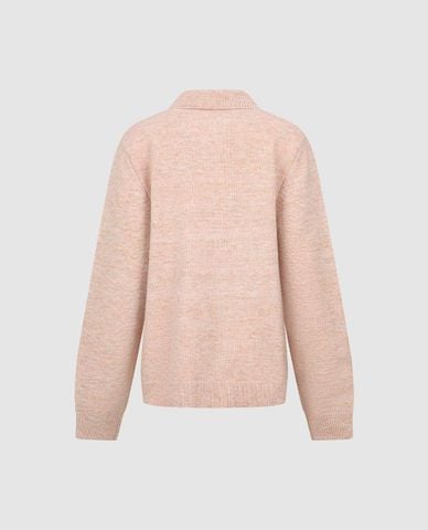  URBAN REVIVO - Áo khoác cardigan nữ cổ bẻ tay dài 