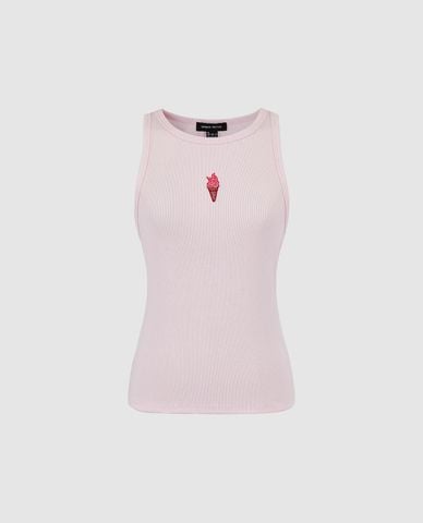  URBAN REVIVO - Áo ba lỗ nữ cổ tròn phom ôm 