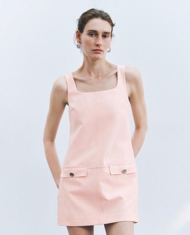  URBAN REVIVO - Đầm hai dây mini cổ vuông túi hộp 