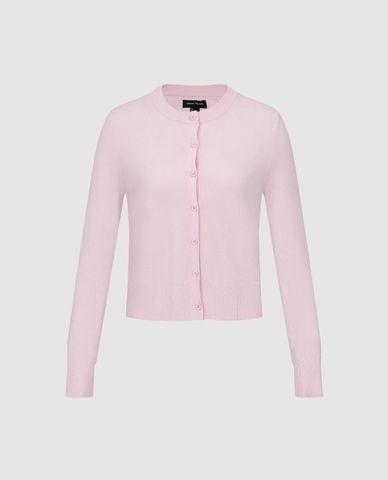  URBAN REVIVO - Áo khoác cardigan nữ cổ tròn phom ôm 