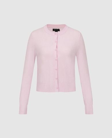  URBAN REVIVO - Áo khoác cardigan nữ cổ tròn phom ôm 