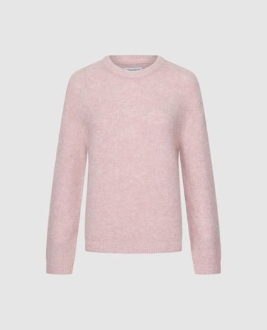  URBAN REVIVO - Áo dệt kim nữ cổ bẻ tay dài phom rộng 