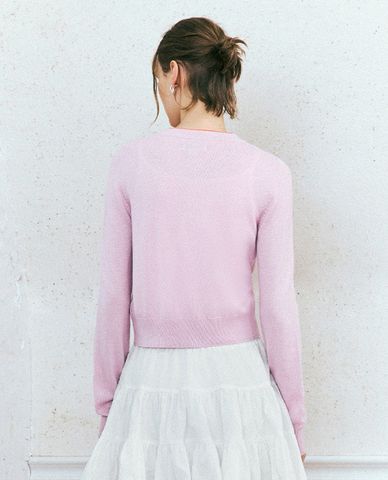  URBAN REVIVO - Áo khoác cardigan nữ cổ tròn tay dài trẻ trung 