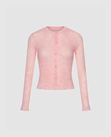  URBAN REVIVO - Áo dệt kim nữ tay dài phối nút 