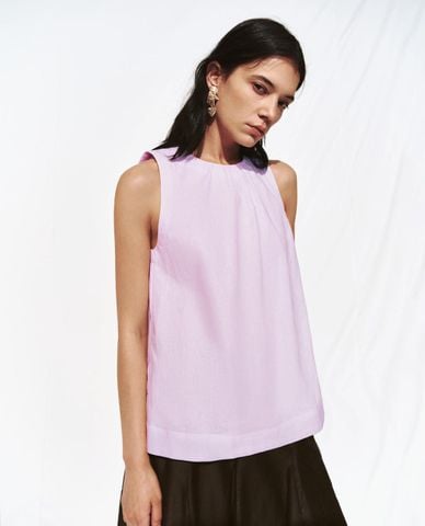  URBAN REVIVO - Áo sát nách nữ cổ tròn phom suông 