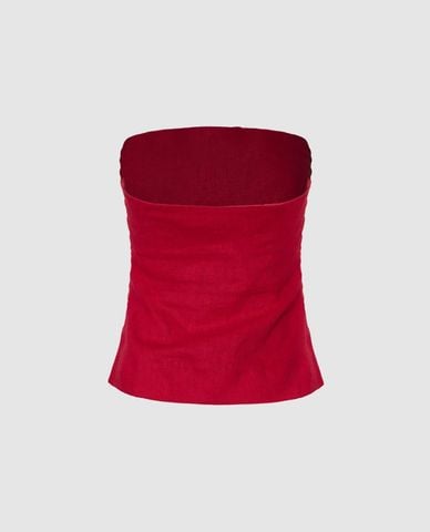  URBAN REVIVO - Áo kiểu nữ cúp ngực Bow Decor 