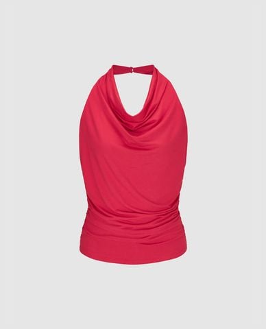  URBAN REVIVO - Áo kiểu nữ cổ yếm phom ôm 