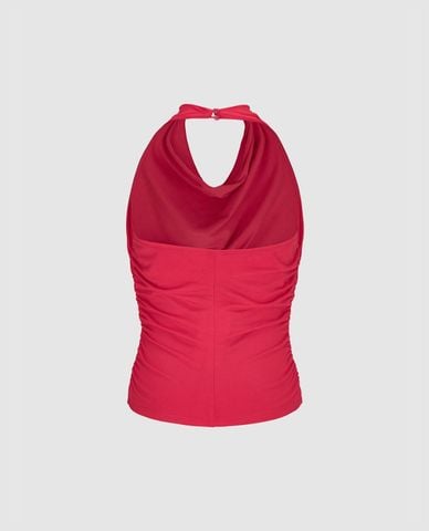  URBAN REVIVO - Áo kiểu nữ cổ yếm phom ôm 