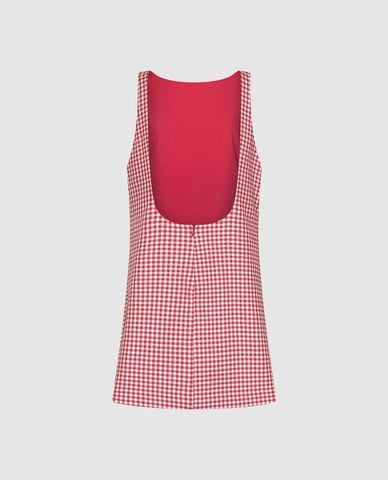  URBAN REVIVO - Đầm sát nách mini kẻ caro 