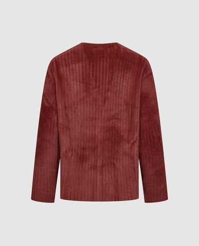  URBAN REVIVO - Áo khoác cardigan nam cổ V tay dài lông mịn 