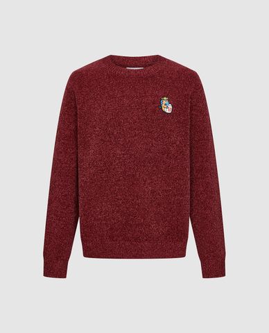  URBAN REVIVO - Áo dệt kim nam cổ tròn thêu họa tiết 