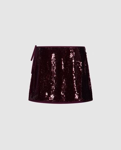  URBAN REVIVO - Chân váy chữ A mini phủ sequin 