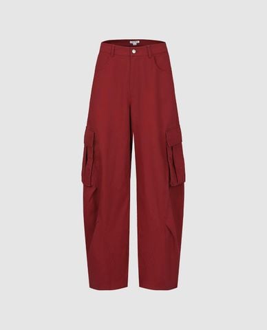  URBAN REVIVO - Quần nữ ống rộng lưng thun túi hộp 