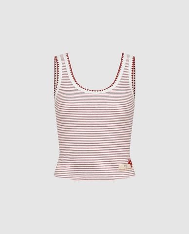  URBAN REVIVO - Áo ba lỗ nữ kẻ sọc phom ôm 