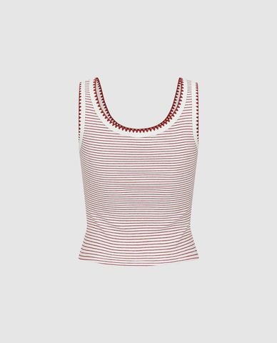  URBAN REVIVO - Áo ba lỗ nữ kẻ sọc phom ôm 