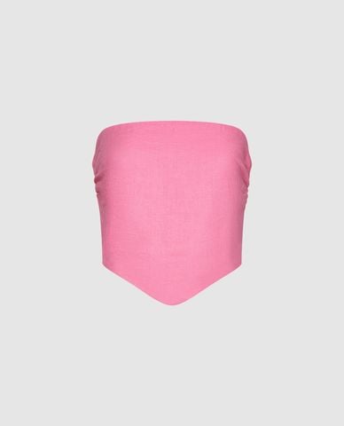  URBAN REVIVO - Áo kiểu nữ cúp ngực phom croptop 