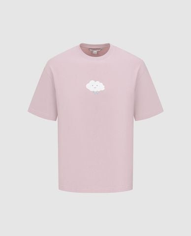  URBAN REVIVO - Áo thun nam cổ tròn tay ngắn in hình 