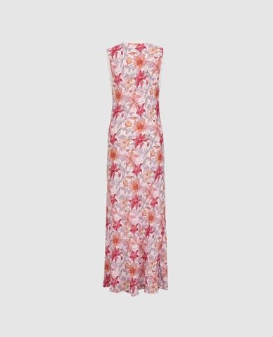  URBAN REVIVO - Đầm sát nách midi phối hoa Floral 