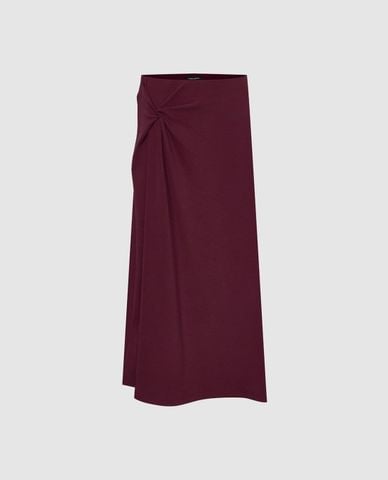  URBAN REVIVO - Chân váy phom suông midi xoắn eo 