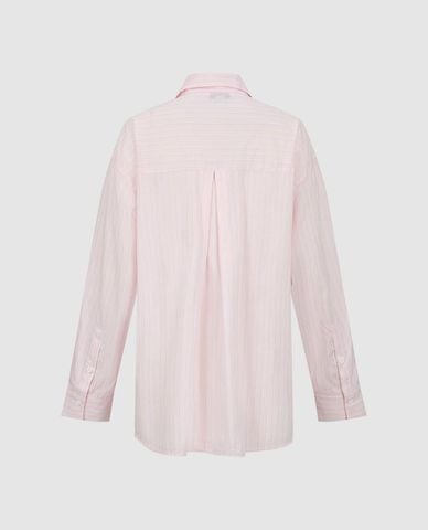  URBAN REVIVO - Áo sơ mi nữ tay dài kẻ sọc phối túi 